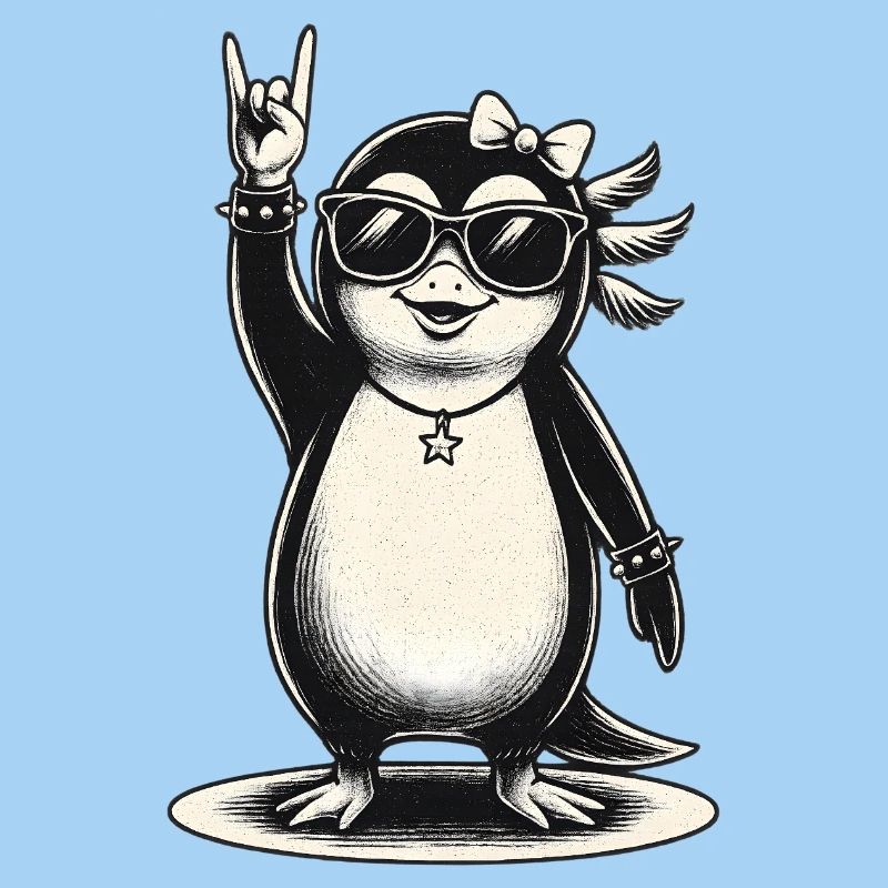 Pingouin berçant avec des lunettes de soleil