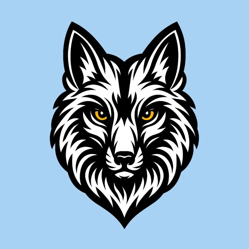 Wolf's Head Black White