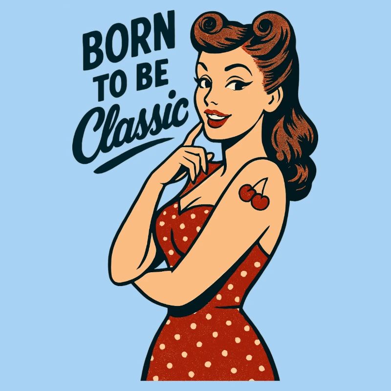 Cadeau rétro classique né de la Pin-Up Rockabilly