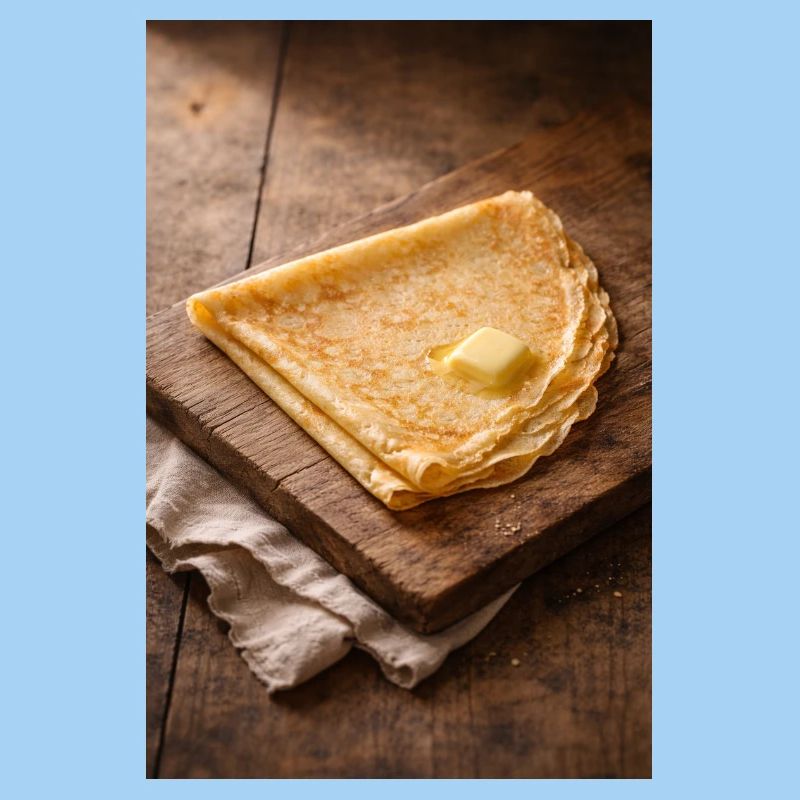 Crispy crepes with butter
