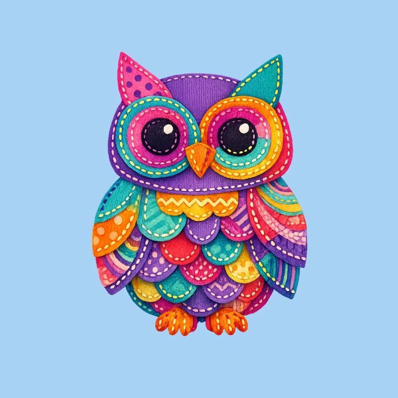 Magie du Hibou en Patchwork
