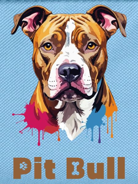 Pitbull Portrait mit Farbspritzern