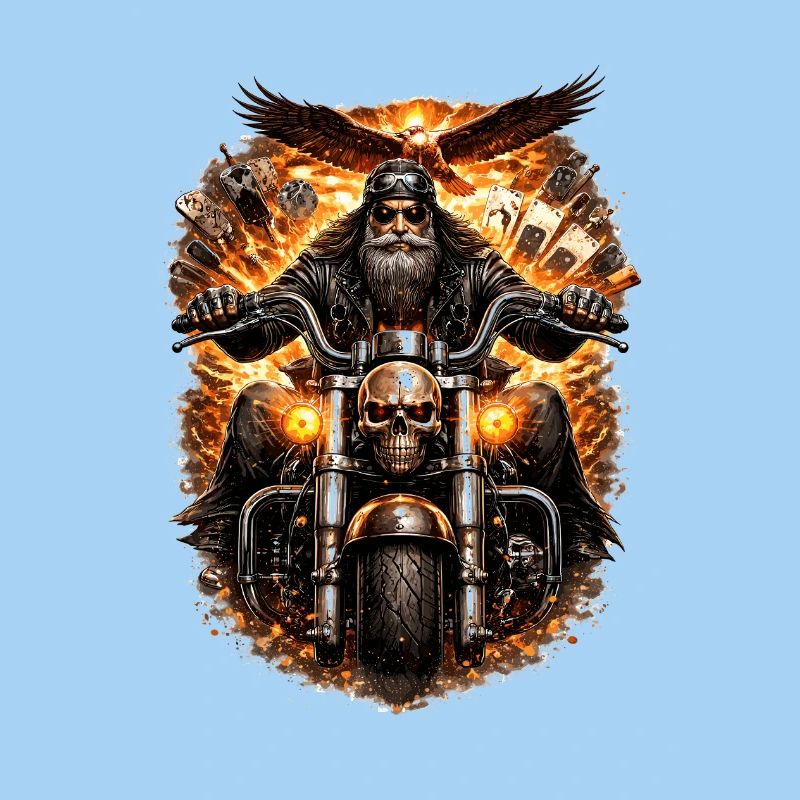 Flaming Skull Biker