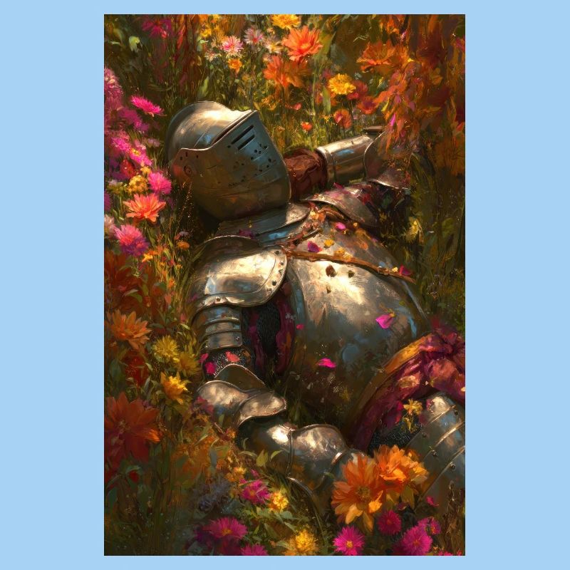Chevalier fleuri en fleurs