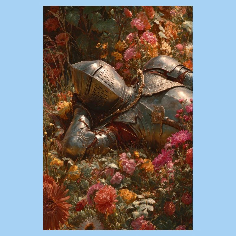 Chevalier fleuri en fleurs