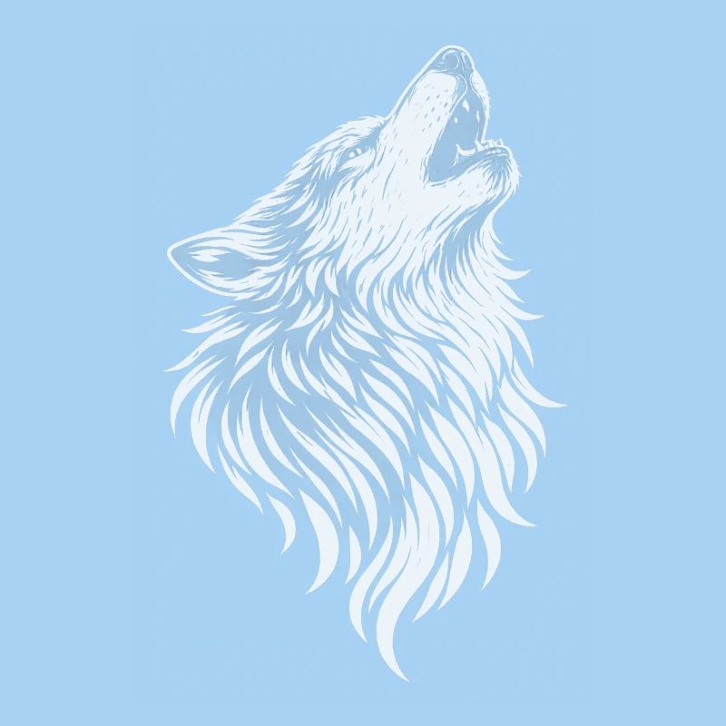 Howling wolf in vintage style
