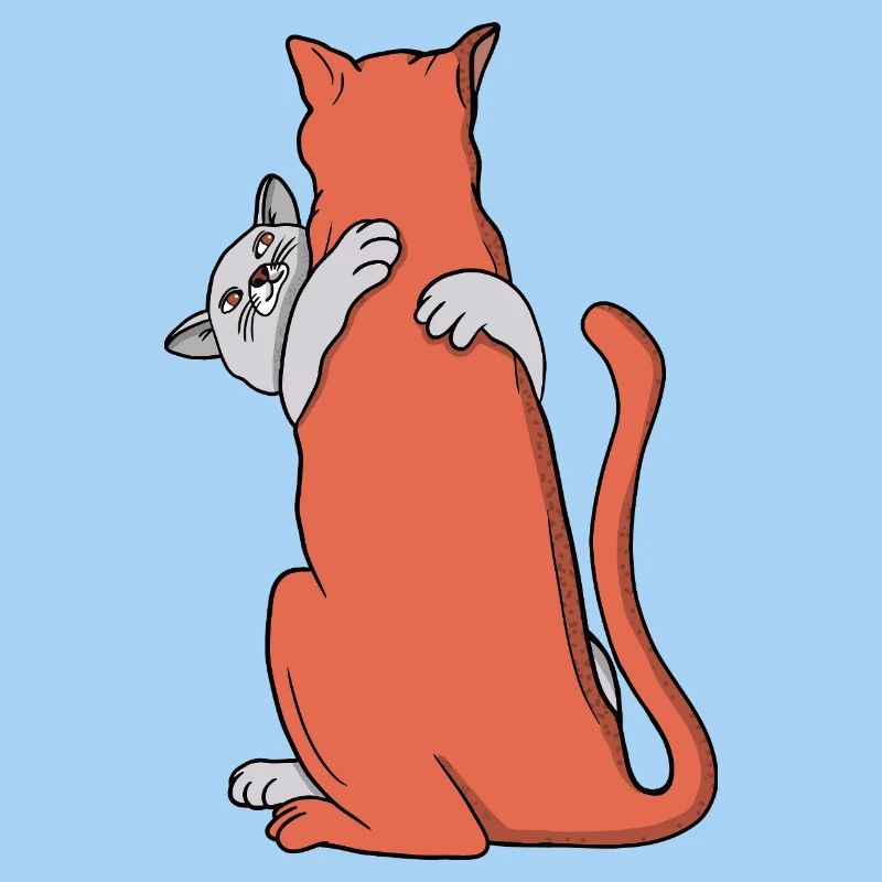 Deux chats s’embrassent dans l’amitié