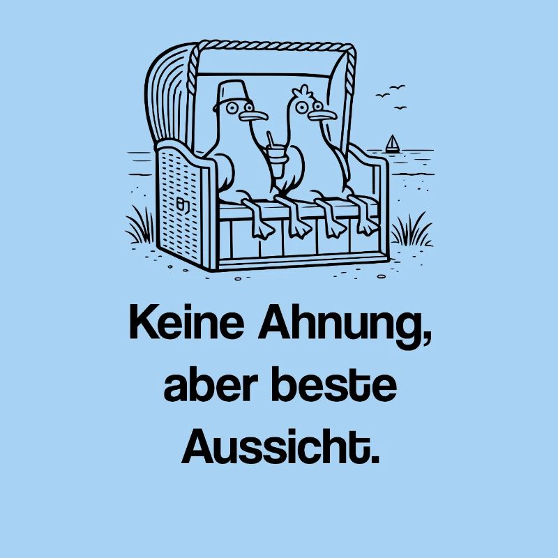Lustige Möwen im Strandkorb
