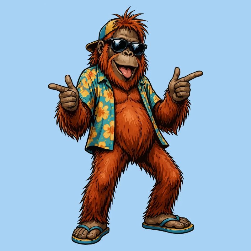 Orangutan Monkey Hawaiian Vibe