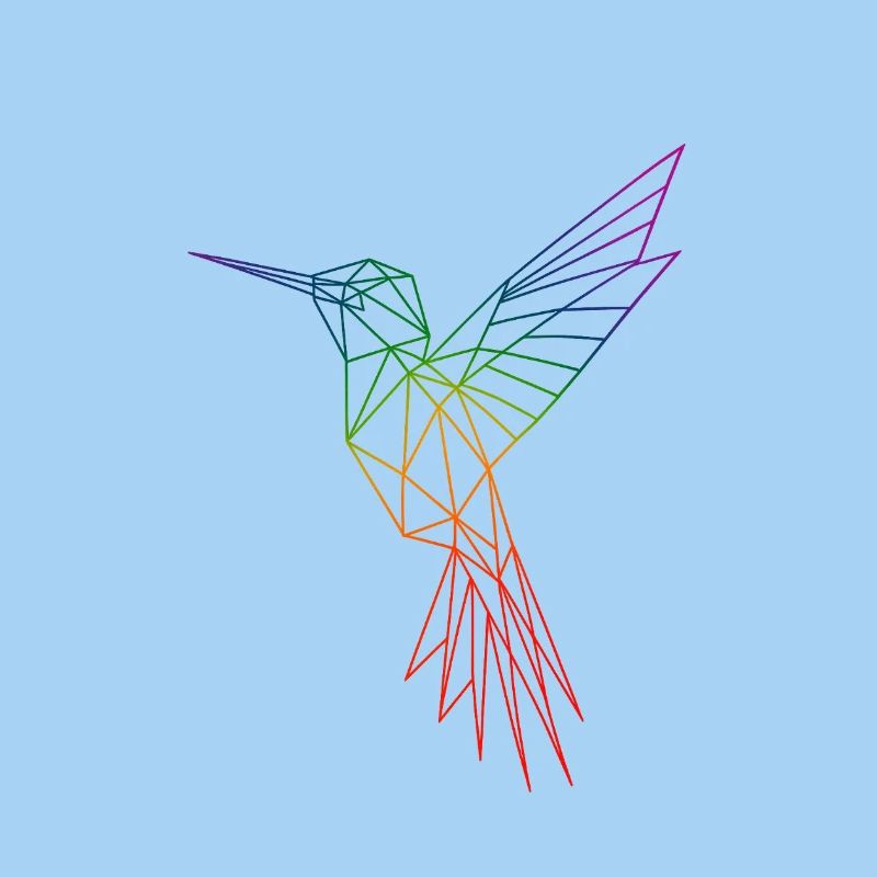Rainbow Origami Hummingbird
