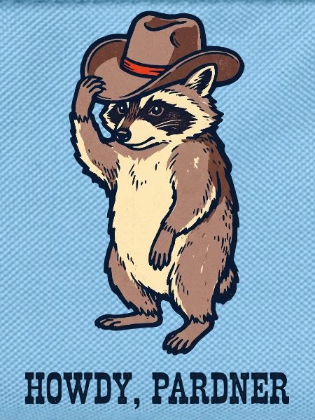 Waschbär-Rancher mit Cowboyhut