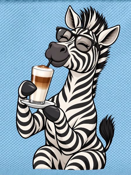 Zebra mit Latte Macchiato