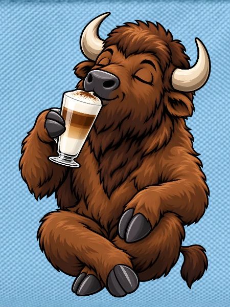  Bison mit Latte Macchiato