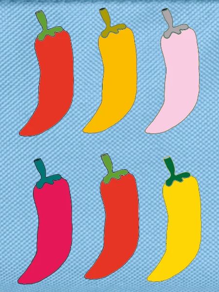 Farbenfrohe Chili Popart