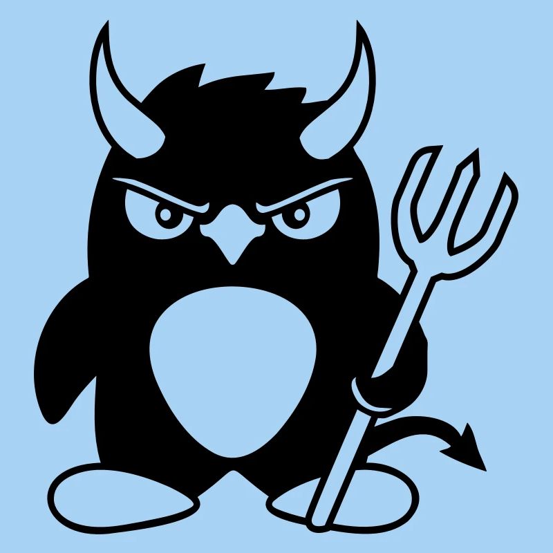 Pingouin Cornes de diable Trident Enfer Mal Satan