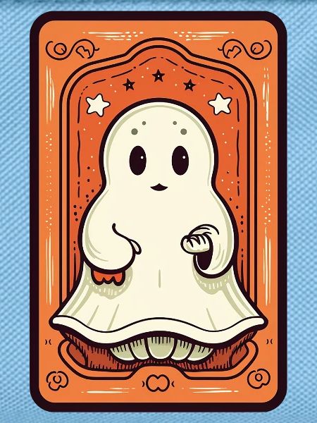 Orange Ghost Tarot Card