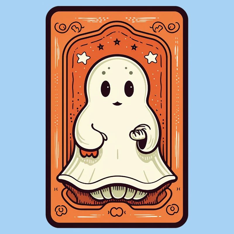 Orange Ghost Tarot Card