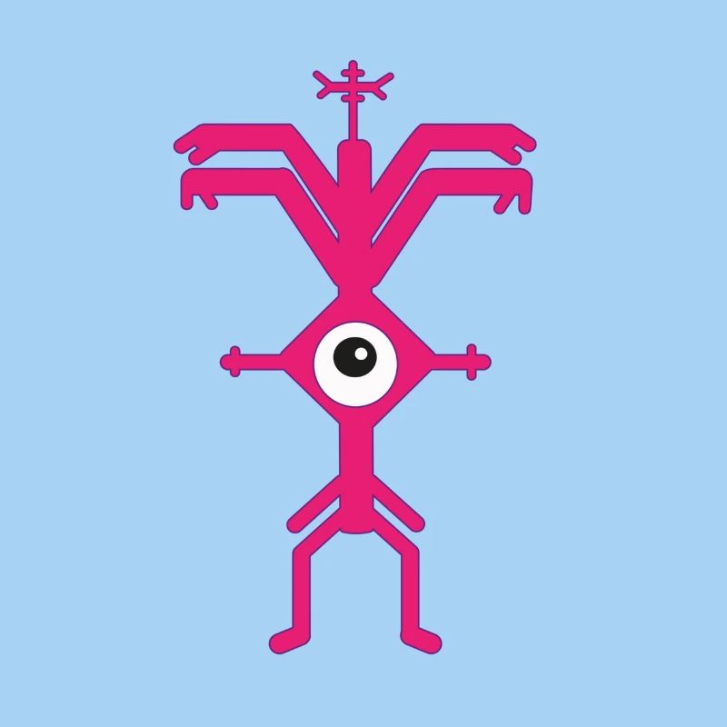 ElectroParty Print Psyclops Magenta Violette White