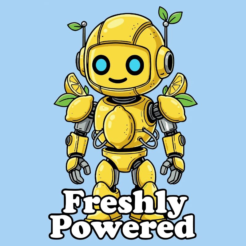 Freshly Charged Robot with Lemon