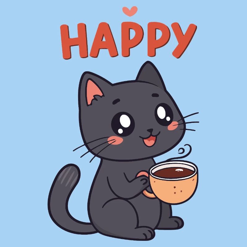 Glückliches Kaffeekätzchen