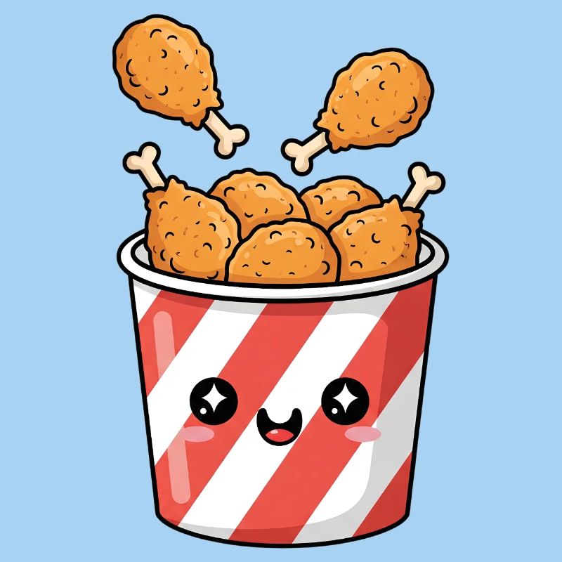 Kawaii-Brathähnchen-Eimer