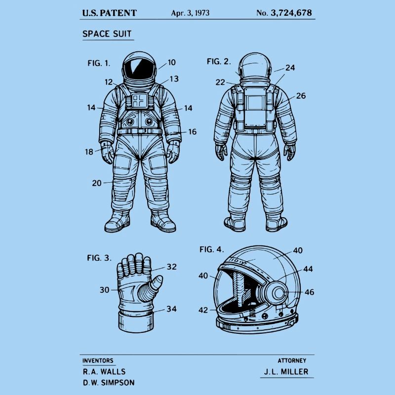 Plan de brevet de combinaison spatiale