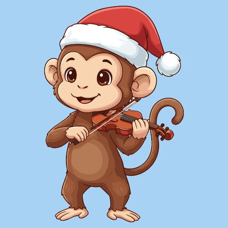 Le singe de Noël jouant de l’art du violon
