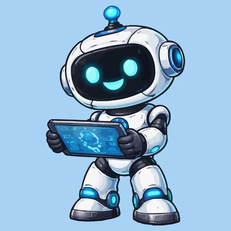 Small robot with tablet