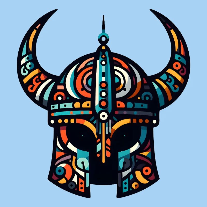 Wikingerhelm mit abstraktem Muster