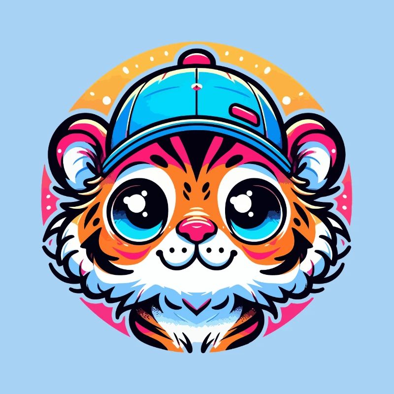 Little Tiger Head with Cap