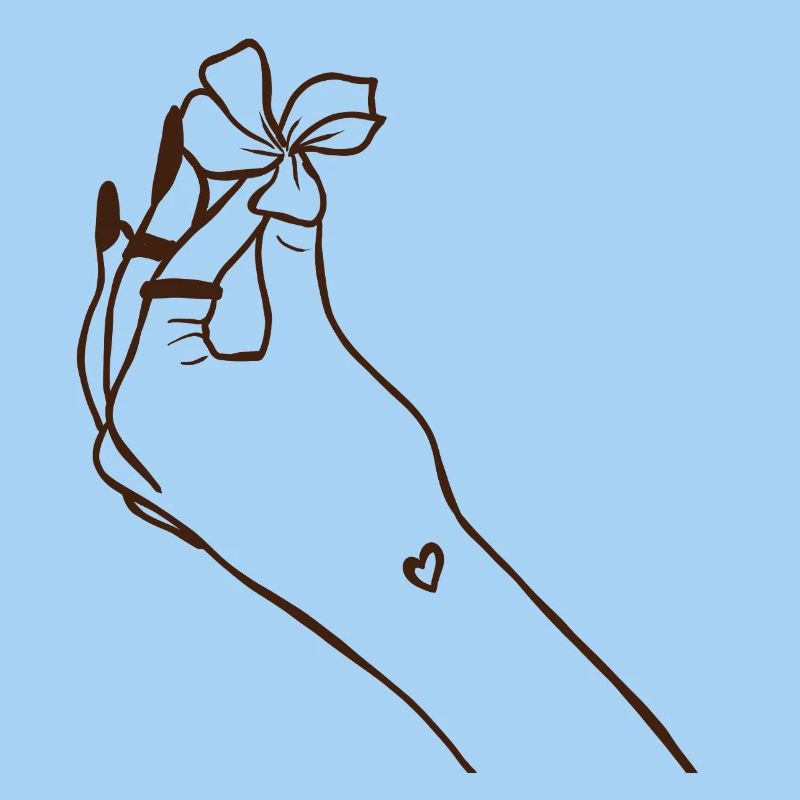 Hand mit Blüte