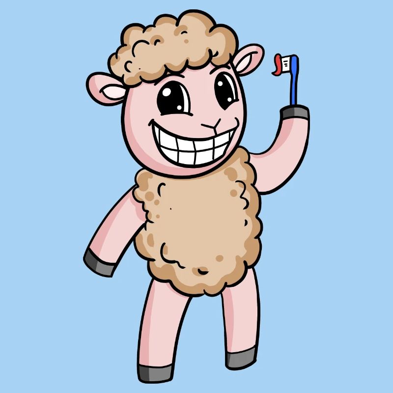 Moutons avec brosse à dents