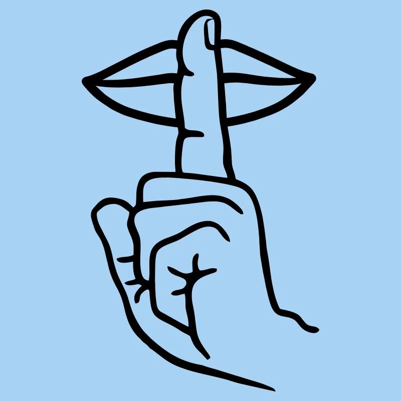 Main avec doigt silence geste de la main