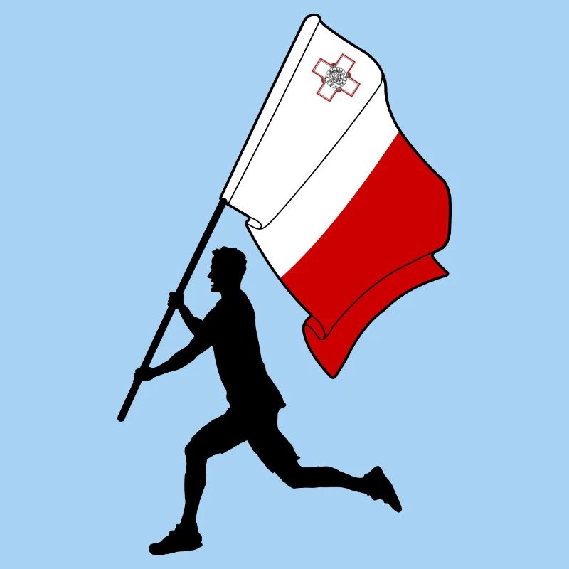 Flagge Malta Mann läuft