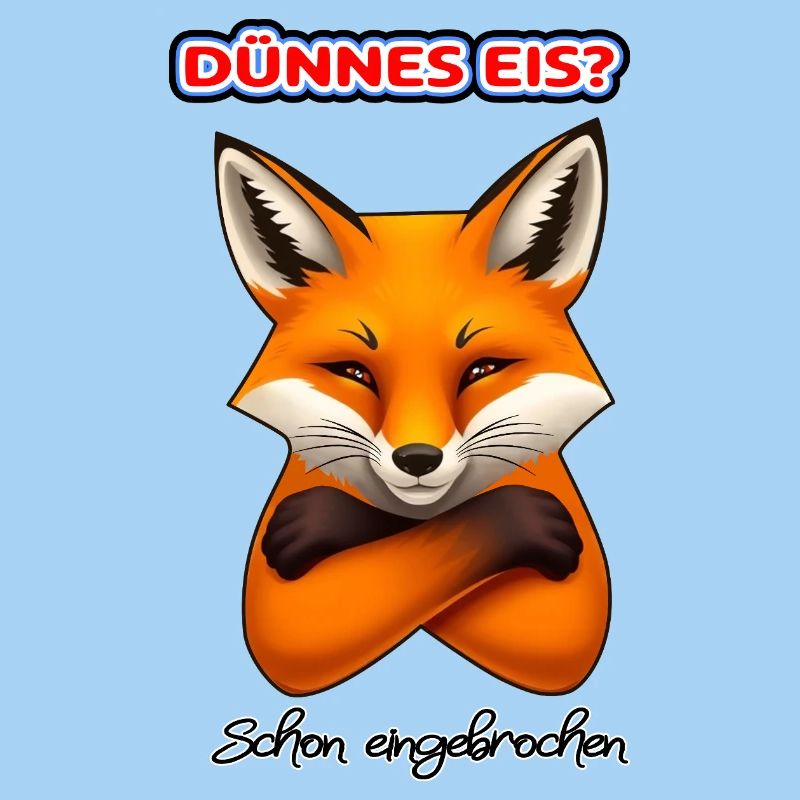 Frecher Fuchs –Dünnes Eis Spruch