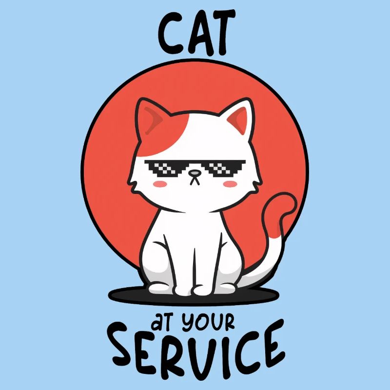 Coole Katze mit Sonnenbrille – Cat At Your Service