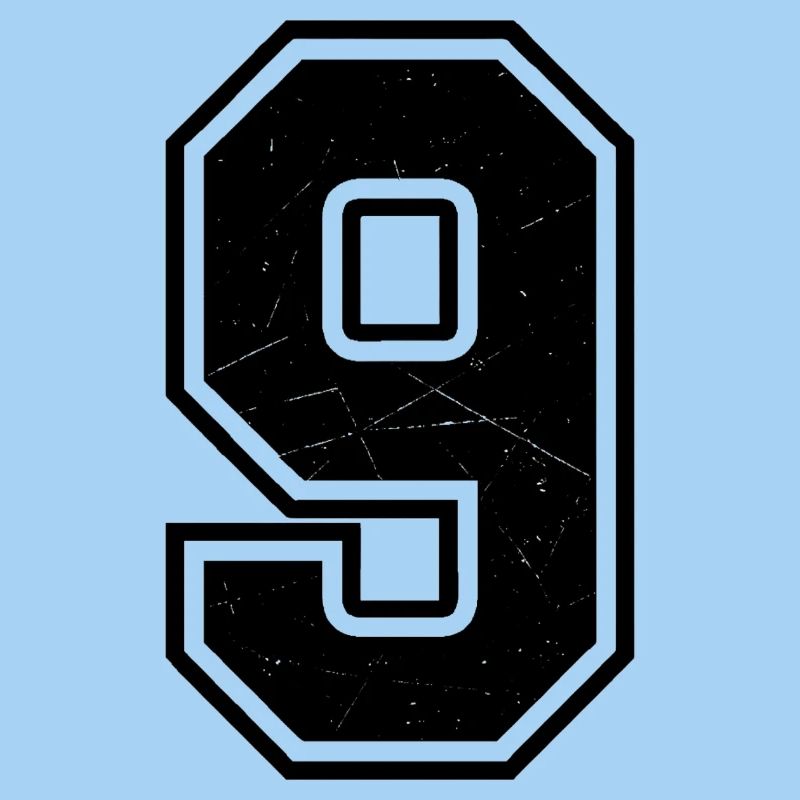 Broken nine in scratch look