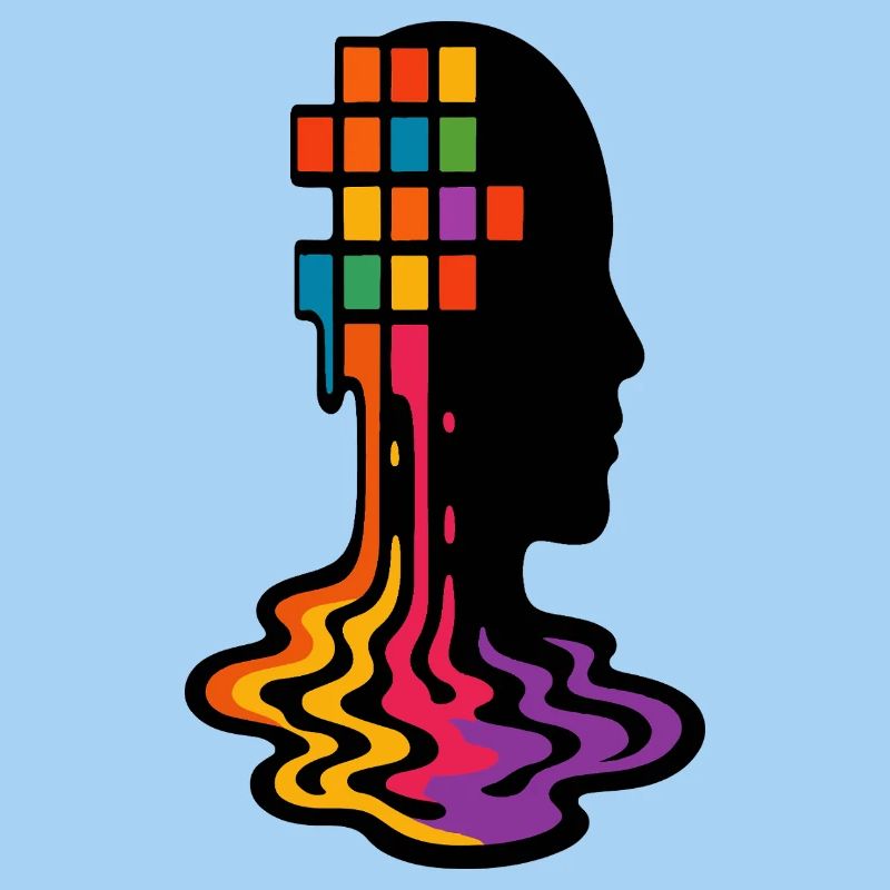 Regenbogen Pixel Schmelz Porträt