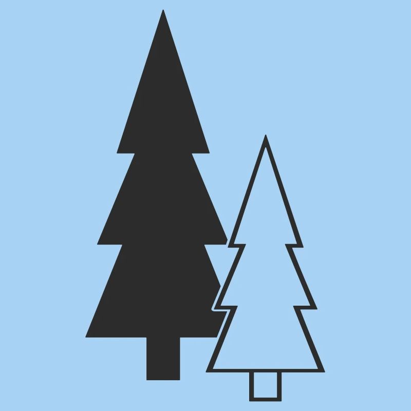 Sapins en silhouette forestière