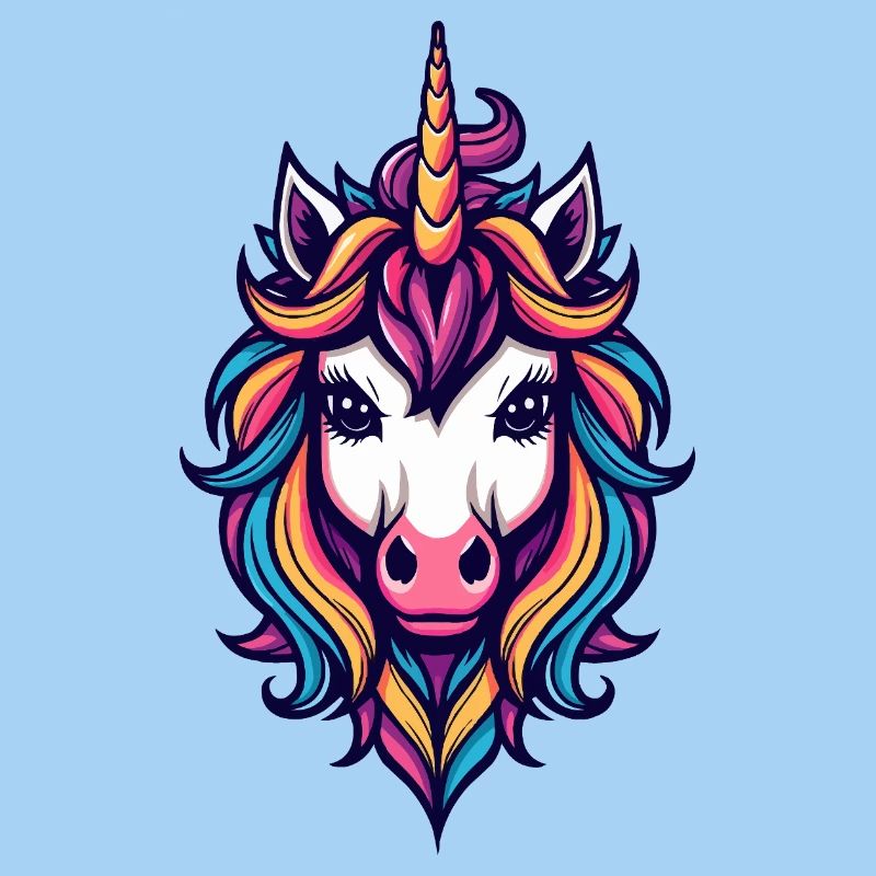 Regenbogen Einhorn Kopf