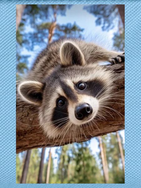 Curious Raccoon on Tree Limb