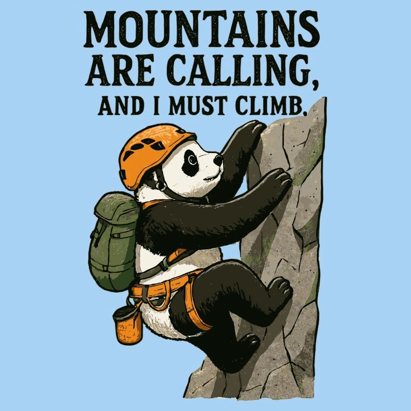 Bloc panda grimpeur drôle