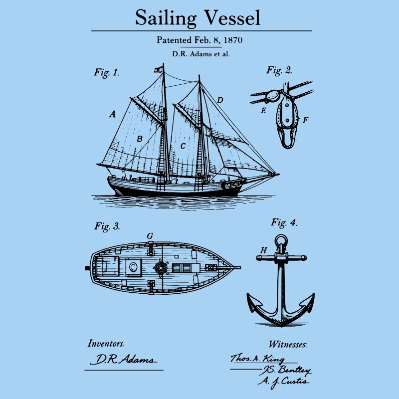 Klassisches Segelschiff-Bauplan