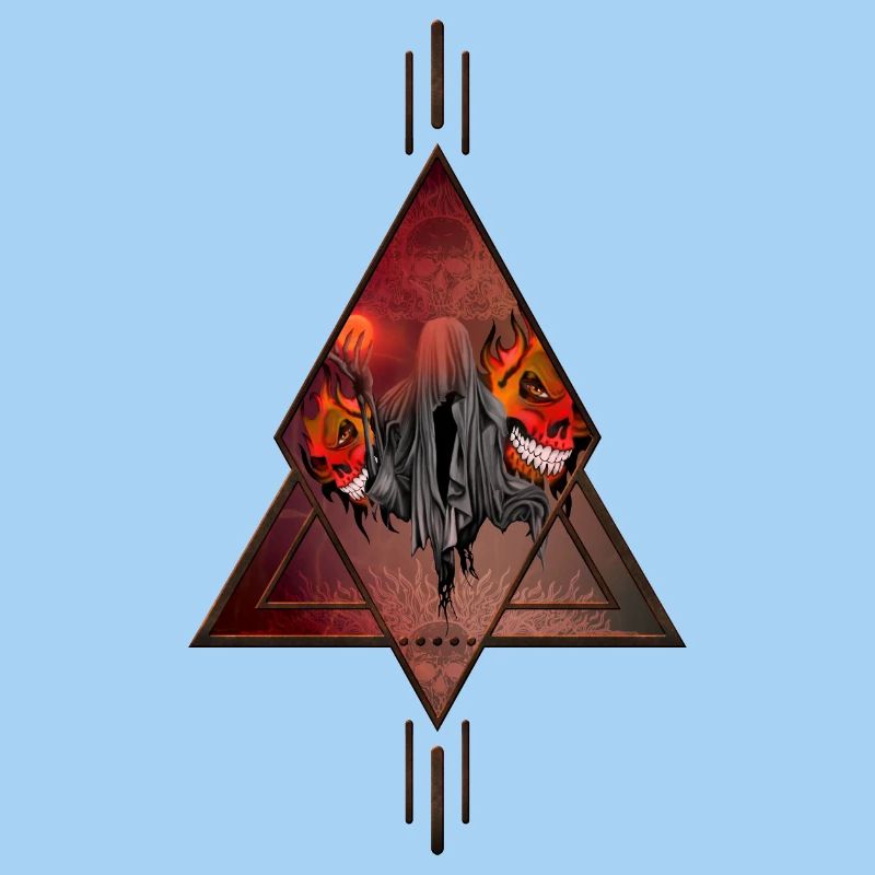 Impressive skeleton with skulls.