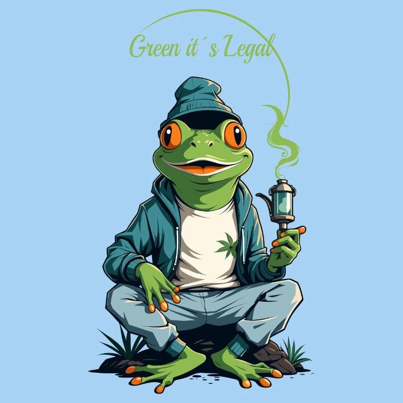 Frosch mit Pfeife
