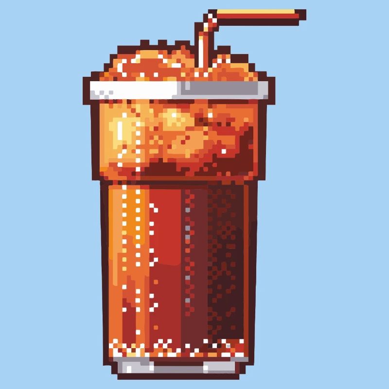 Pixel Cola Glas mit Eis