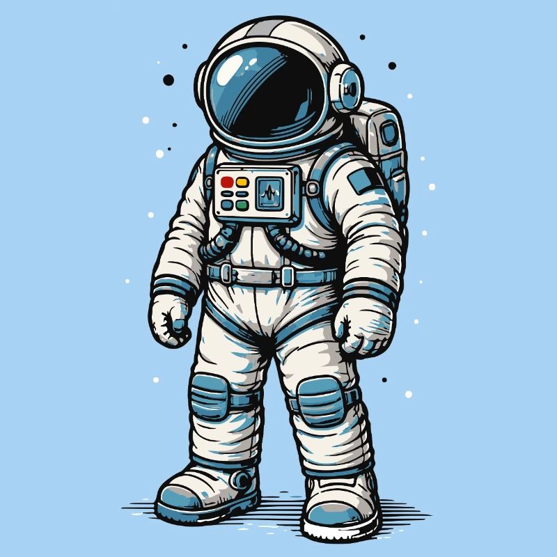 Astronaute de bande dessinée détaillé dans l’espace ouvert