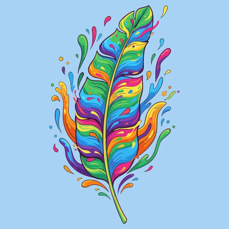Regenbogenfeder Farbexplosion