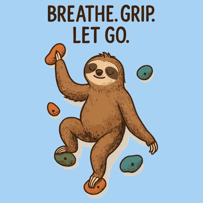 Zen Faultier: Grip Let Go Klettern