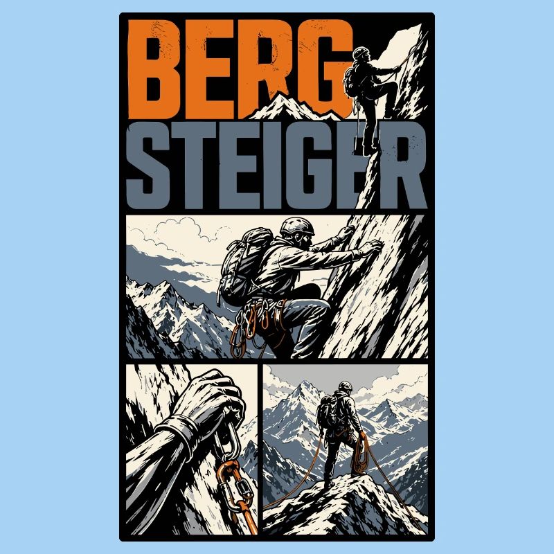 Bergsteiger Abenteuer Comic Design